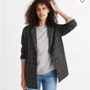 Madewell Glen Plaid Blazer Black M